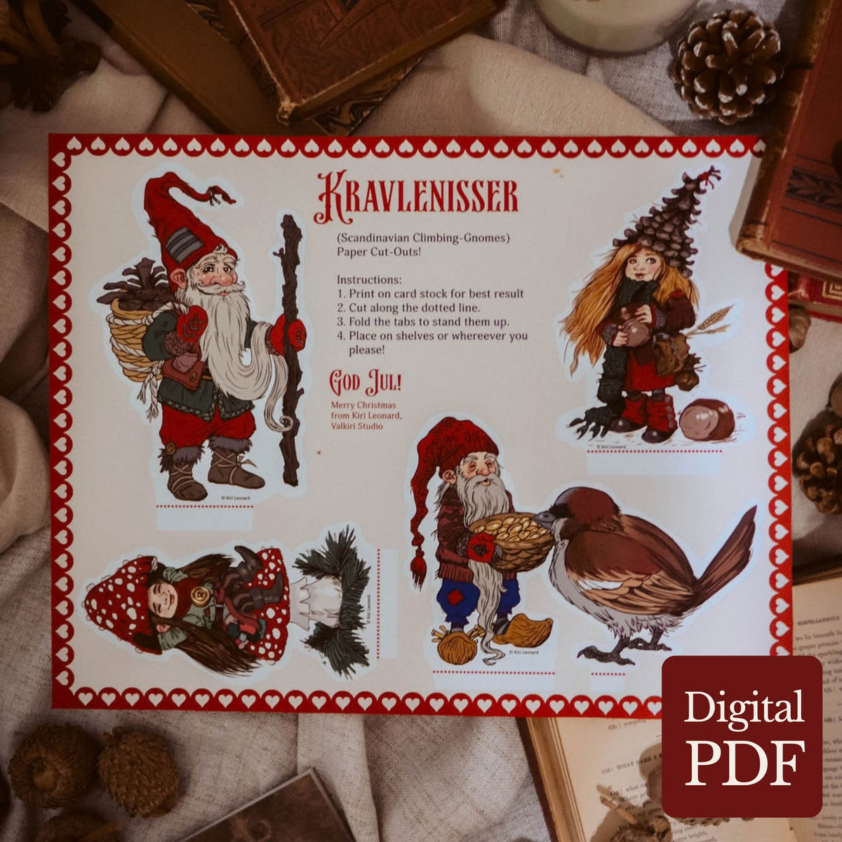 Printable: Scandinavian Christmas Gnomes