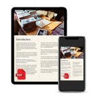 A digital guide or ebook shown on a tablet and smartphone mockup against a plain white background. The screens display a book layout with an introduction page and a photo of a wooden deck, with red PDF badges overlaid.